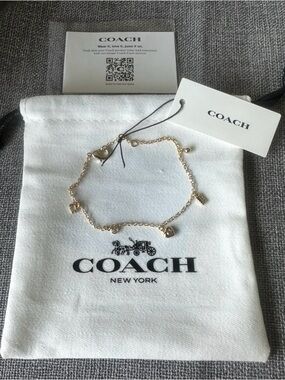 New Coach Gold Charm Bracelet